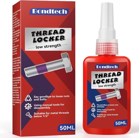 Threadlocker Red، خزانة خيط عالية القوة 50 مل، مشابك معدنية للقفل والختم، خيط يصل إلى 1 بوصة، غراء لولبي ثابت in Saudi Arabia