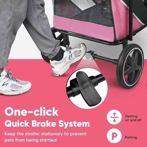 Petbobi Dog Stroller for Medium Dogs - Easy Fold Dual Entry Pet Stroller with One-Foot Brake, All Terrain Wagon Cart with Large Air Mesh, Ideal for Large Senior Pets up to 80 lbs, Green in Saudi Arabia