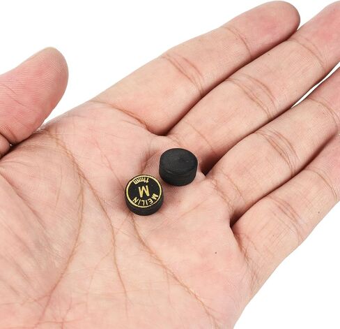 2 Pack Pool Cue Tips - Laminated Billiard Cue Tips, Super Soft Multiple Layer Faux Leather, Apply to Pool Cues/Snooker (12mm Dia, Black) in Saudi Arabia