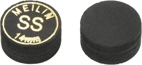 2 Pack Pool Cue Tips - Laminated Billiard Cue Tips, Super Soft Multiple Layer Faux Leather, Apply to Pool Cues/Snooker (12mm Dia, Black) in Saudi Arabia