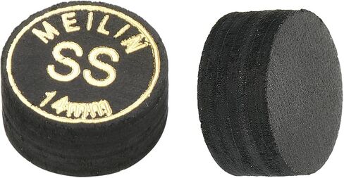2 Pack Pool Cue Tips - Laminated Billiard Cue Tips, Super Soft Multiple Layer Faux Leather, Apply to Pool Cues/Snooker (12mm Dia, Black) in Saudi Arabia