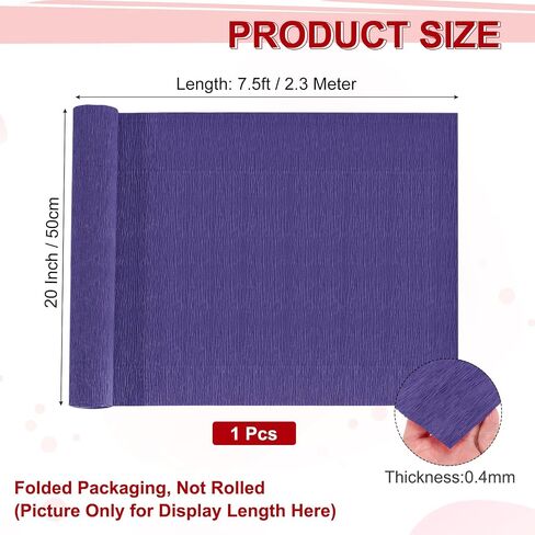 MECCANIXITY Crepe Paper Roll 7.5ft Long 20 Inch Wide for Wedding Ceremony Various Large Festivals Decoration, Blue in Saudi Arabia
