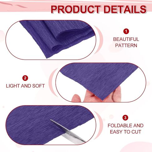MECCANIXITY Crepe Paper Roll 7.5ft Long 20 Inch Wide for Wedding Ceremony Various Large Festivals Decoration, Blue in Saudi Arabia