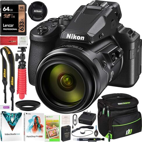 Nikon COOLPIX P950 Compact Digital Camera with 83x Optical Zoom Super Telephoto Lens Bundle Including Triple Battery + Deco Gear Backpack Bag Case + Filter Kit + Photo Video Software and Accessories in Saudi Arabia