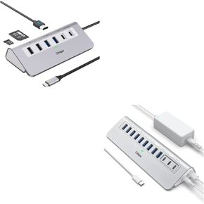 USB C HUB ، 9-in-1 USB C HUB ADAPTER مع محول 4K HDMI ، PD 100W ، 12 PORT USB 3.2/USB C مع محول طاقة 65 وات 10 جيجابت في الثانية ، وكابل 3.3 قدم ، ومحور USB الألمنيوم لجهاز الكمبيوتر المحمول ، و iPhone 16/15 ، و PC ،