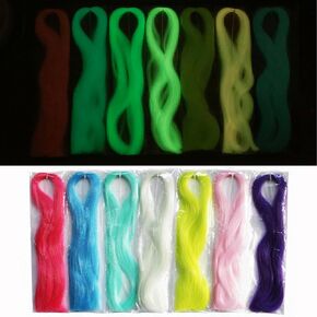 7 Colors Luminous Glow in The Dark Synthetic Fiber Large Hank Super Hair Bucktail Jig Lure Making Fly Tying Materials