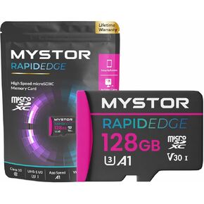 128GB Mystor Micro SD Memory Card for DJI Drone Mavic, Mini, Air, Pro, 2, 3, 4, 2S, 3S Flip Micro SD Card for Drone DJI Memory Card for Mavic 3 Pro, 2, 4, Mini MicroSD 4K (128GB MicroSD RapidEdge)