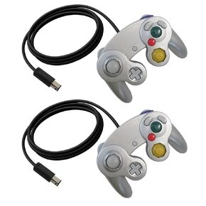 USonline911 Wired Classic Controller Gamepad Fit for Nintendo GameCube and Fit for Wii U Console, Replacement for NGC Controllers, 2-Pack (Red & Blue)