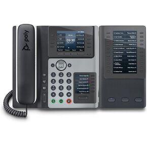 Poly Edge E450 IP Phone - Corded - Corded/Cordless - Wi-Fi, Bluetooth - Desktop - Black - VoIP - IEEE 802.11a/b/g/n/ac - 2 x Network (RJ-45) - PoE Ports