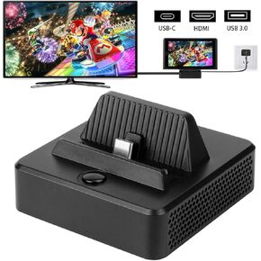 Switch Dock, ERNSTING Portable Switch Charging Stand Case, Switch Docking Station with USB Type C Power Input Port, HDMI Video Port Support 4K1080P and USB 3.0 Data Port,for Game Console Conversion
