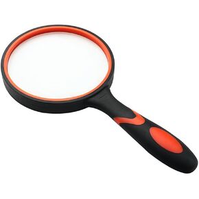 10x Optical Lens Rubber Anti Drop Plastic Handle Elderly Reading Handheld Magnifying Glass(Medium)