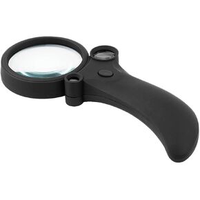 Handle Rubber Paint with LED Magnifying Glass Three Lenses and Three Magnifications