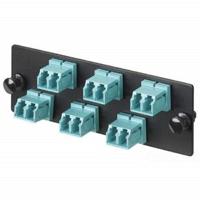 Panduit FAP12WAQDLCZ Multi-Mode 12-Port Fiber Adapter Panel with Zirconia Ceramic Split Sleeve, Aqua