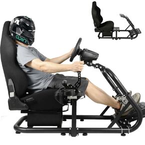 Dardoo G29 Racing Simulator Cockpit مع مقعد مريح متوافق مع Logitech/Thrustmaster/Fanatec G27 G27 G920 G923 T300RS ، حامل عجلة القيادة القابلة للتعديل ، غير متضمن Shifter ، Wheel & Pedal