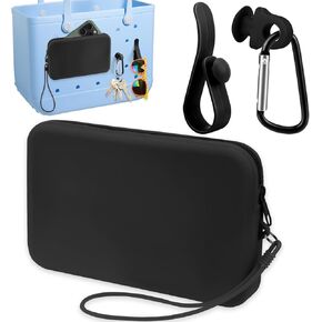 Silicone Phone Holder for Bogg Bag, Soft Silicone Insert Wallet Charm with 2 Pcs Key Holder for Bogg Bags Accessories, Attachment for Bogg Beach Bags Tote Bag Fits for iPhone Android Phones (White)