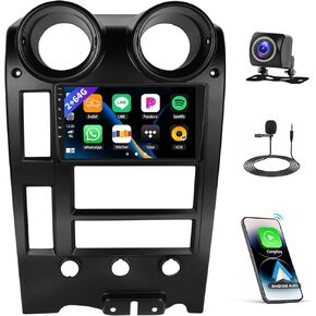2+64G Android 15 Car Stereo for Hummer H2 2002-2007 with Wireless Carplay Android Auto,9" Touchscreen Car Radio with WiFi GPS Mirror Link Bluetooth EQ FM RDS SWC