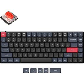 Keychron S1 Ultra-Slim QMK/VIA Custom Wired Mechanical Keyboard, 84 Keys 75% Layout Programmable Macros RGB Backlit CNC Aluminum Keyboard for Mac Windows, Low Profile Gateron Red Switch