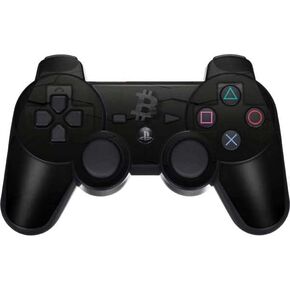 Skinit Decal Gaming Skin Compatible with PS3 Dual Shock Wireless Controller - Originally Designed Bitcoin Textured Logo Design
