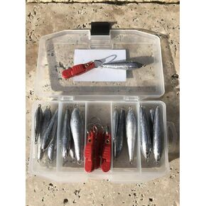 Gator Bait Pro Snap Weight Kit - 27 Piece Trolling System - Tungsten Weights - Green - Bullet Shape - Walleye Fishing