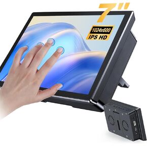 7 Inch Touchscreen for Raspberry Pi,5-Point 1024 * 600 IPS touchscreen Portable Monitor with HDMI Interface Dual-Speaker for Raspberry Pi 5/4B/3B+/3B/B+ Jetson Nano Win11/10/8/7(7'' 1024*600 -B)