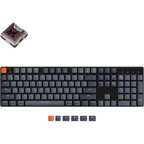 Keychron K5 SE Hot-swappable Ultra-Slim Wireless Bluetooth/Wired USB Mechanical Keyboard with Low-Profile Optical Brown Switch, Full Size Layout 104-Key White LED Backlit for Mac and Windows