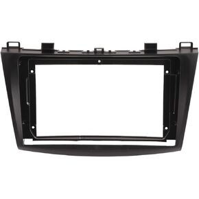 PerGar Dash Fascia, Car Radio Fascia Panel Dash Trim Kit, 9in Car Navigation Panel Frame Black Stereo Dash Fascia Replacement for Mazda 3 2010‑2013