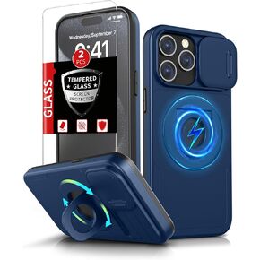 بالنسبة إلى iPhone X Case/for iPhone XS Case Magnetic متوافقًا مع شحن Magsafe اللاسلكي ، مع حماة شاشة ، مع Rickstand Ring+Camera Coffort-shock-absictric