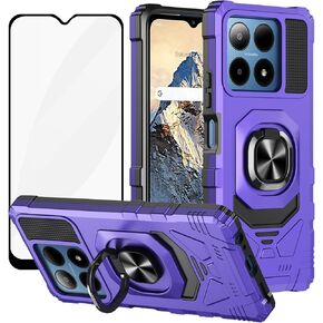 Ailiber for Summit 5G Case, Boost Mobile Summit 5G Phone Case with Screen Protector, Ring Kickstand for Car Mount, Military Grade Full Body Shockproof Rugged Cell Phone Case-Blue