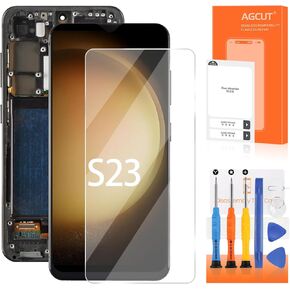 INCELL for Samsung Galaxy S23 Screen Replacement for Samsung S23 LCD Digitizer SM-S911B SM-S911U LCD Display Touch Screen Assembly Black with Frame (No Fingerprint)