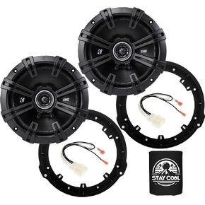 KICKER Speakers 6.5 inch for Ford F-150 2015-2024 Upgrade Kit - Pair of DS Series with Adapters and Harness, Coaxial 6 1/2 Car Audio Rear Door Speaker DSC650, 43DSC6504