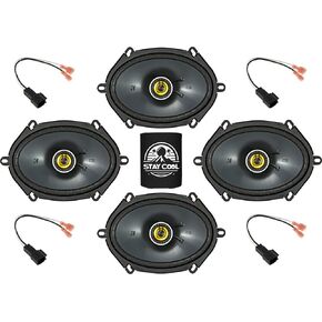 KICKER Speakers 6X8 inch for Ford Expedition 1999-2014 Upgrade Kit - 4 Pack of CS Series with Harness, Coaxial Car Audio Front and Rear Door Speaker CSC68, 46CSC684