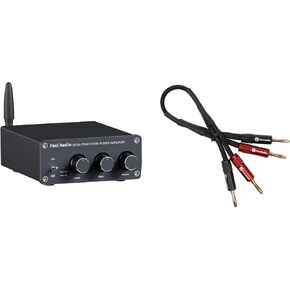 Fosi Audio 14AWG Braided Speaker Wire 0.9Ft and Fosi Audio BT20A Bluetooth Stereo Amplifier