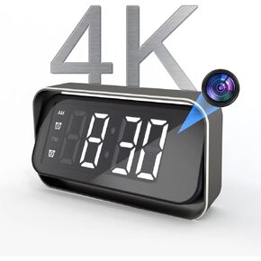Wireless Security Camera for Home Security, 4K Nanny Cam with Two Sets of Alarm Clock Setting for Indoor Safety, HD Night Vision & Motion Detection Alerts, Security Recording with Mobile Phone App