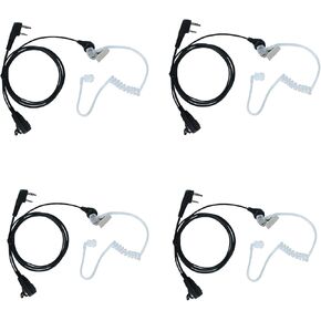 Walkie Talkie Earpiece Mic PTT for Baofeng UV-5R UV-82 BF-888S BF-F8HP Kenwood TK-2107 NX-1200 NX-1300 K1 RT15 RT22 H-777 H-777S Arcshell ar-5 Two Way Radio with Covert Acoustic Tube,4 Pack