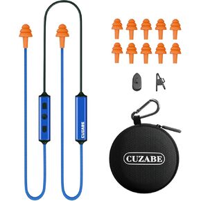 Bluetooth Earplug Headphones, Neckband Wireless Earbuds with Replacement Ear Tips, OSHA Compliant Noise Cancelling Ear Plug Headphones for Work Safety Ear Protection, 20 Hour Battery