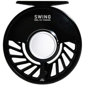 Swing Fly Fishing Reel - Full Cage/Frame - Large Arbor - Fully CNC Machined 6061-T6 with Satin Black Anodized Finish - Designed by Reel Fly Fishing