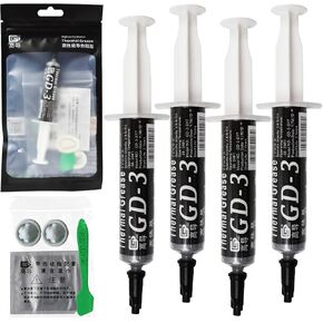 GD-3, 4 Pieces of Net Weight 7 Grams Syringe with Bag Packaging Gray Thermal Conductive Grease Paste Heat Sink Compound Silicone Plaster Computer Cooling BB7