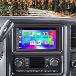 4+64 Android 13 Car Stereo for 2003-2006 Chevrolet Chevy Silverado Impala Tahoe GMC Sierra Yukon, 7" IPS Touch Screen Car Radio Build-in GPS Wireless CarPlay/Android Auto, Backup Camera/DSP/SWC