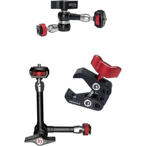 Ifootage Magic Arm 5.5inch+9.5 بوصة مع مشبك الشكل C ، مع مؤشر ترابط 1/4 "و 3/8" ، لضوء الفلاش/LED/الميكروفون/الشاشة