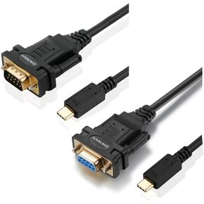 USB Type C to RS232 DB9 Serial Port Adapter Cable and 6ft USB-Cto RS232 DB9 Serial Cable Female Converter Adapter with FTDI Chipset