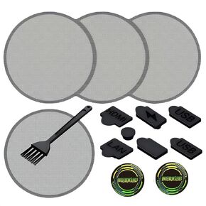 PS5 Anti-Dust Filter Kit, 4-Piece Mesh Filters with Cleaning Brush, Port Plugs for PS5 Digital and Disc Editions