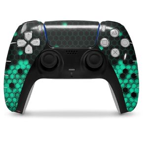 Wraptorskinz الجلد التفاف متوافق مع Sony PS5 DualSense Controller Hex Seafoan Green (وحدة تحكم غير مدرجة)