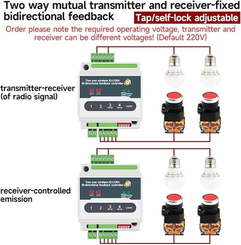 Wireless Remote Control IO Module PLC Remote Control Switch Bidirectional Feedback DC12V 24V AC220V 380V(4-Way,12V) in Saudi Arabia