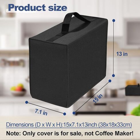 غطاء غبار قهوة صانع القهوة لـ Ninja Pod & Grounds Tervance Single-Seve Maker PB051/PB051GB/PB051SG/PB051ST ، حالة غلاف واقية من آلة القهوة المقاومة للماء (أسود) in Saudi Arabia