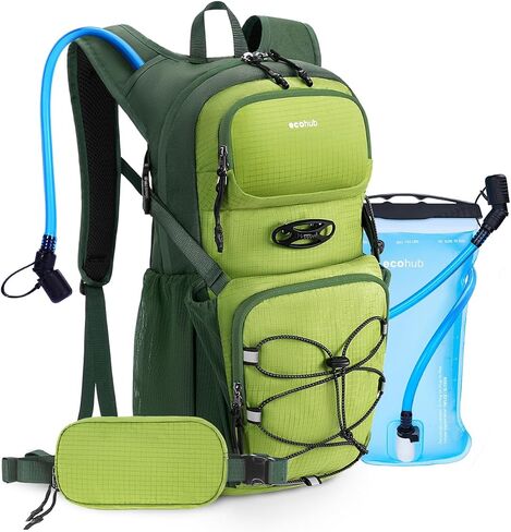 ECOHUB Hydration Backpack for Men Women, 20L Lightweight Hiking Daypack Cycling Backpack with 2L Water Bladder, Insulated Hydration Pack with Waist Pack in Kuwait