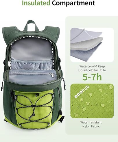 ECOHUB Hydration Backpack for Men Women, 20L Lightweight Hiking Daypack Cycling Backpack with 2L Water Bladder, Insulated Hydration Pack with Waist Pack in Kuwait