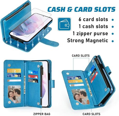 علبة الهاتف ASUWISH لـ Samsung Galaxy S21 Plus S21+ 5G SHIPPER WALLET غطاء خلية مغناطيسي قابلة للفصل مع حامي الشاشة Crossbody Lanyard حزام زهرة in Saudi Arabia