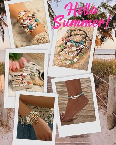 Beach Beads Kit - 16 Vibrant Colors Clay Beads for Bracelet Making & Summer Crafts, Great for Jewelry & Home Decor Projects in Kuwait