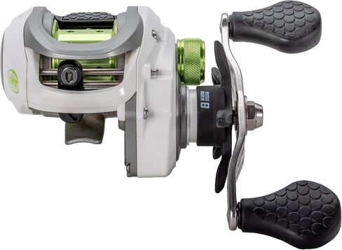 Lew’s MACH 1 SS Baitcast Fishing Reel, 7+1 Bearings, Graphite Frame and Sideplate, Shallow Spool, Multi-Setting Brake, Combat Grips, White/Gray/Green in Saudi Arabia