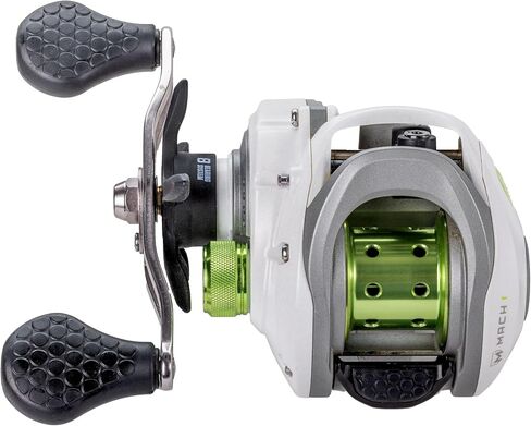 Lew’s MACH 1 SS Baitcast Fishing Reel, 7+1 Bearings, Graphite Frame and Sideplate, Shallow Spool, Multi-Setting Brake, Combat Grips, White/Gray/Green in Saudi Arabia
